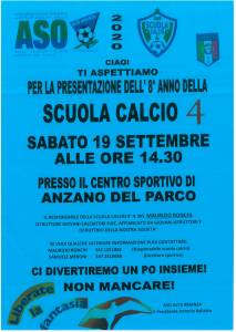 locandina scuola calcio